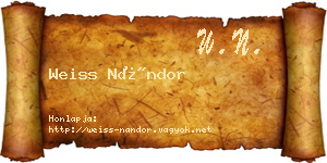 Weiss Nándor névjegykártya